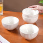 Costola Ceramic Serving Bowl Set Of 4 Off White 650ml