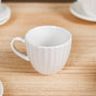 Fluted Ceramic Espresso Cup And Saucer Set Of 6 100ml