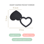 Heart Shaped Foldable Pocket Mirror Black - black pocket mirror, heart-shaped mirror, compact travel mirror, stylish makeup mirror