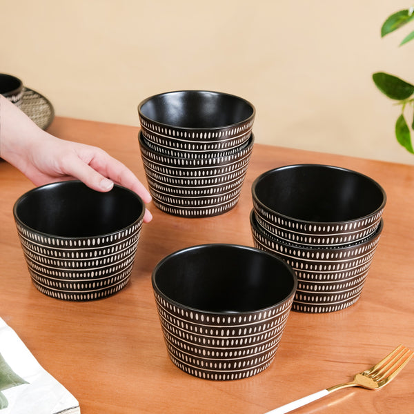 Kuro Ceramic Serving Bowl Set Of 6 600ml