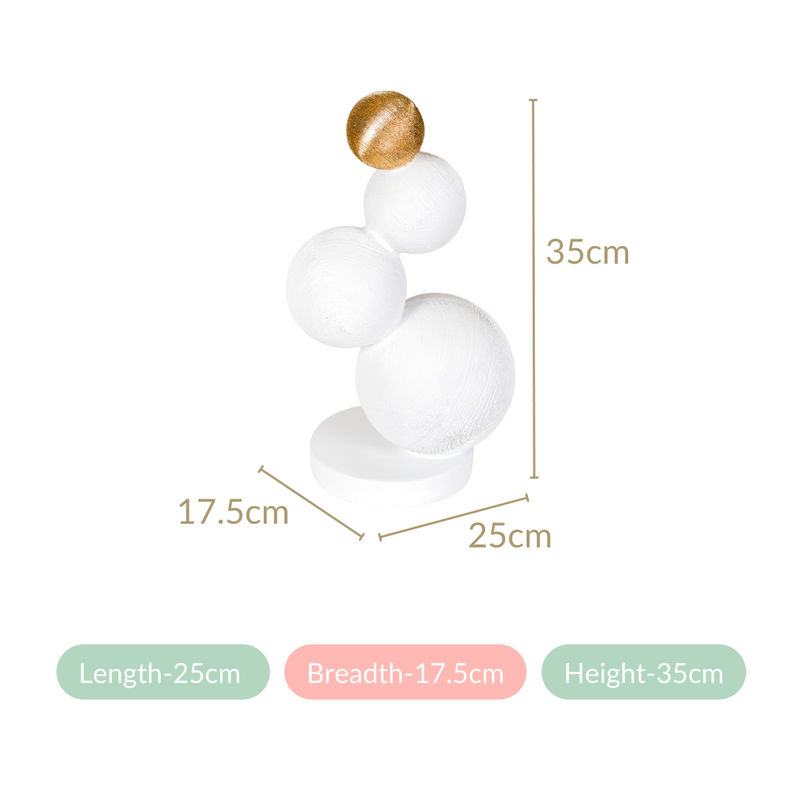 Molecular Geometric Sculpture White And Gold