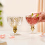 Set Of 2 Gold Confetti Filled Double Walled Wine Glass Goblet 250ml