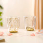 Set Of 2 Gold Star Glass Tumblers 225ml