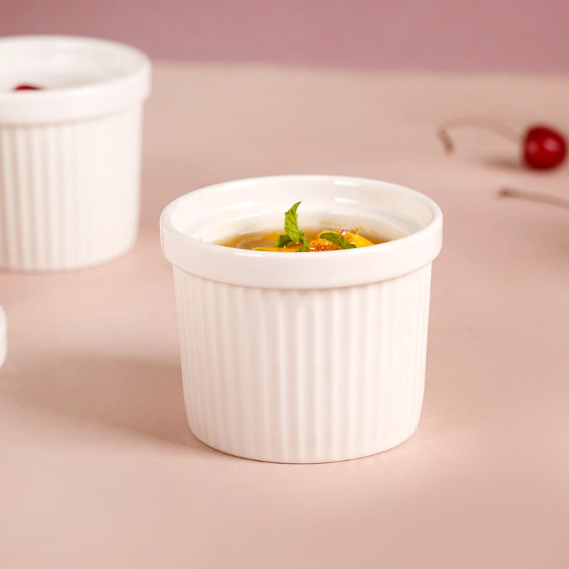 White Baking Ceramic Ramekin Set Of 6