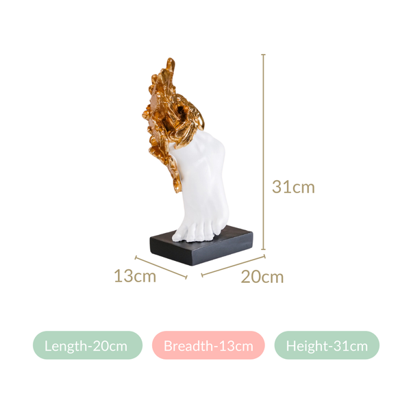 Winged Foot Of Mercury Decor Showpiece White