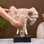 Elephant Bust With Tuskers Decor Sculpture