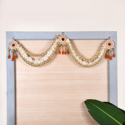 Festive Flower Wall Hanging With Moti Balls