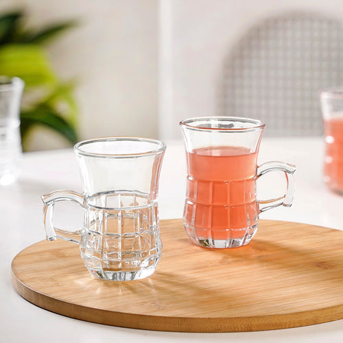 Embossed Tulip Tea Cup Set Of 6 150ml