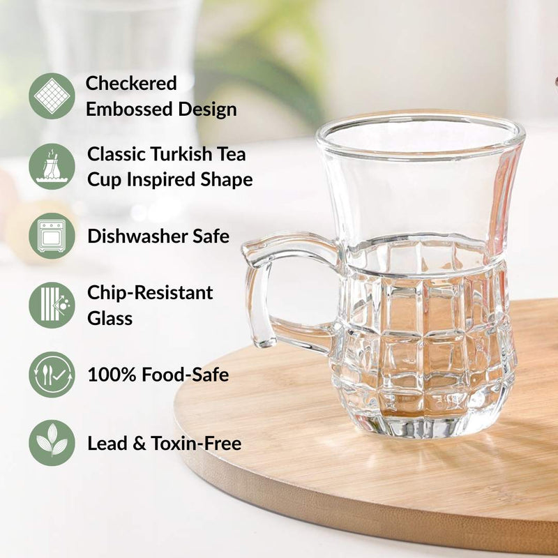 Embossed Tulip Tea Cup Set Of 6 150ml