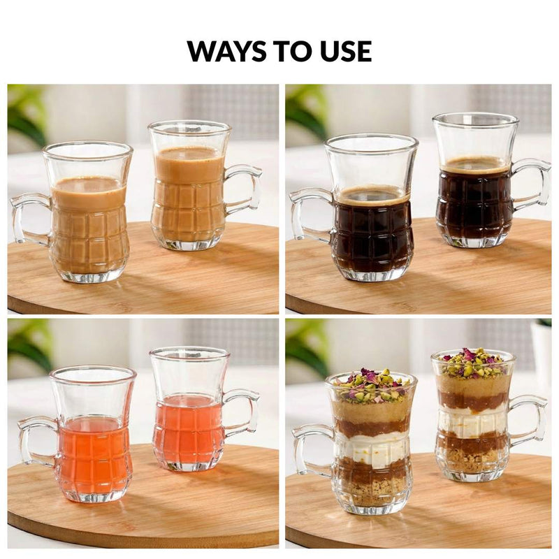 Embossed Tulip Tea Cup Set Of 6 150ml