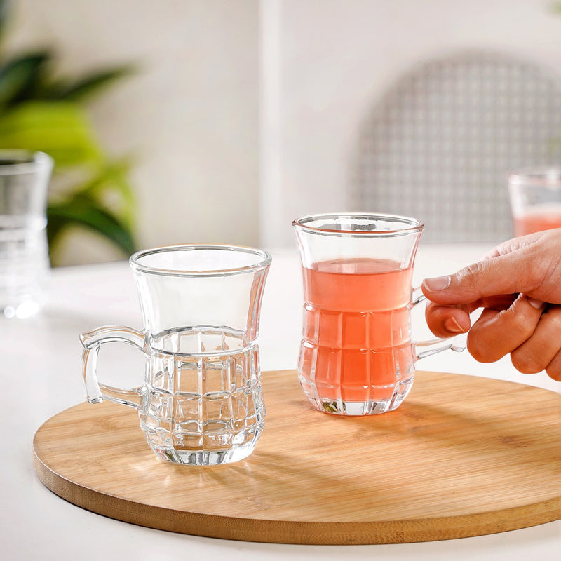 Embossed Tulip Tea Cup Set Of 6 150ml