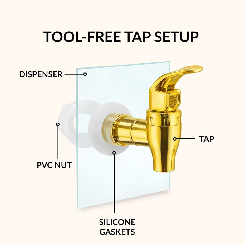 Embossed Glass Beverage Dispenser With Stand 7500ml
