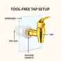 Embossed Glass Beverage Dispenser With Stand 7500ml