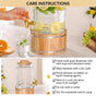 Embossed Glass Beverage Dispenser With Stand 7500ml
