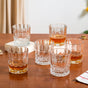 Embossed Heavy Base Whiskey Glass Set Of 6 350ml