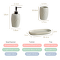 Nature Retreat Ceramic Bathroom Accessories Set Of 3 Sage