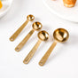 Set Of 4 Measuring Spoons With Gold Finish