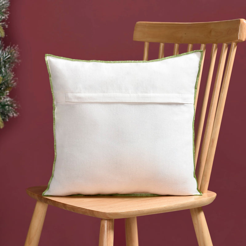 Tufted Embroidery Bear Cotton Cushion Cover 40x40cm