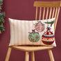 Embroidered Christmas Ornament Cotton Cushion Cover 50x30cm