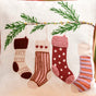 Embroidered Stockings Cotton Cushion Cover 40x40cm