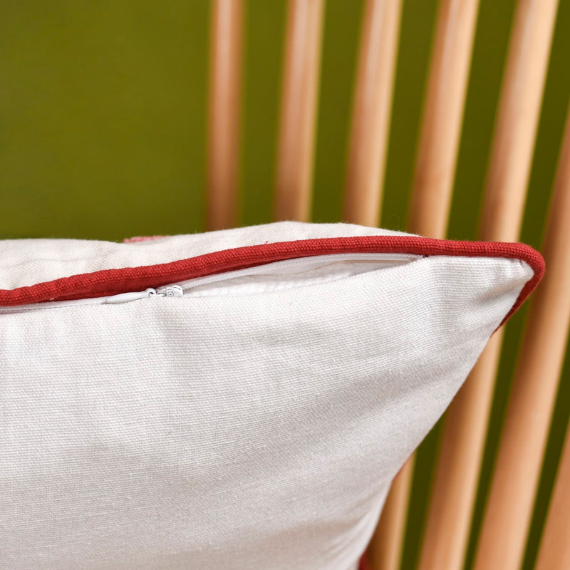 Embroidered Stockings Cotton Cushion Cover 40x40cm