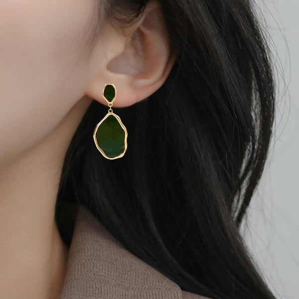 Emerald Green Dangler Earrings