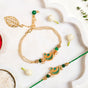 Emerald Noor Rakhi And Lumba Bracelet Set