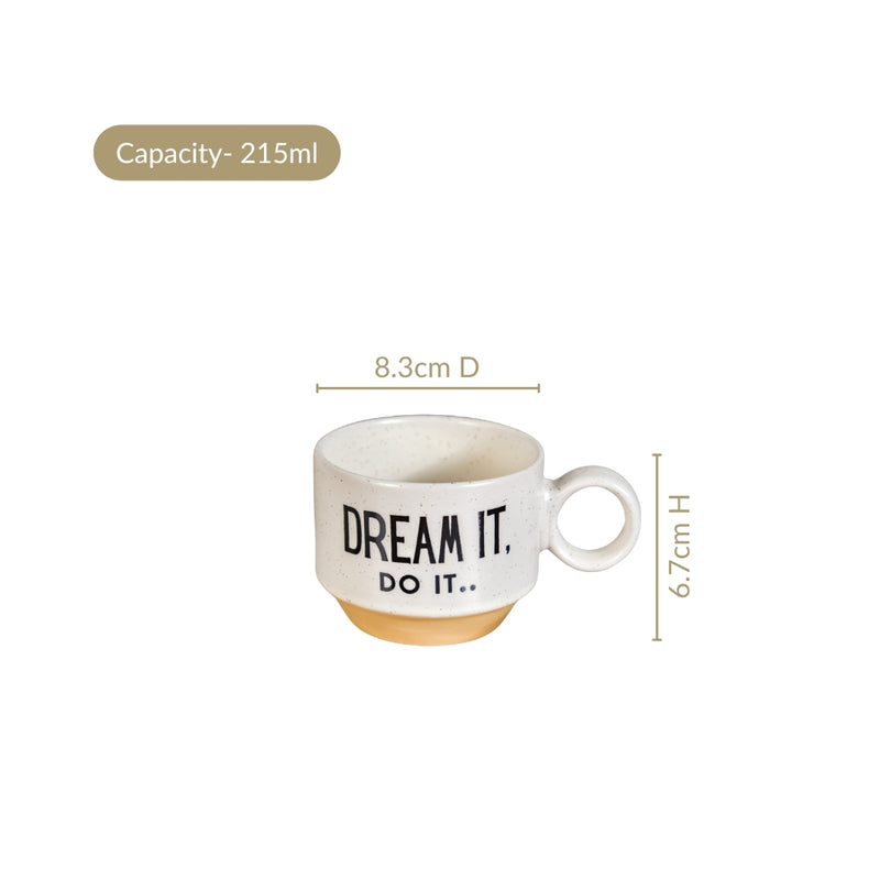 Empowering Quotes Stackable Tea Cup Set Of 4 215ml