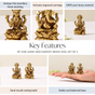 Laxmi And Ganpati Pure Brass Idol Set Of 2 4cm