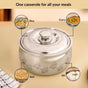 Engraved Floral Stainless Steel Hot Pot Casserole 1500ml