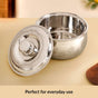 Engraved Floral Stainless Steel Hot Pot Casserole 2000ml