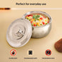 Engraved Floral Stainless Steel Hot Pot Casserole 2000ml