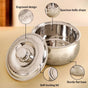 Engraved Floral Stainless Steel Hot Pot Casserole 2000ml