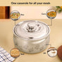 Engraved Floral Stainless Steel Hot Pot Casserole 2000ml