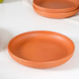 Engraved Terracotta Dinner Plates Set Of 4 - Terracotta plates, earthen plates, terracotta dinner plates