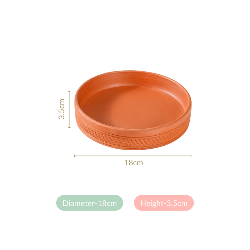 Terracotta Deep Dish Snack Plates Set Of 4