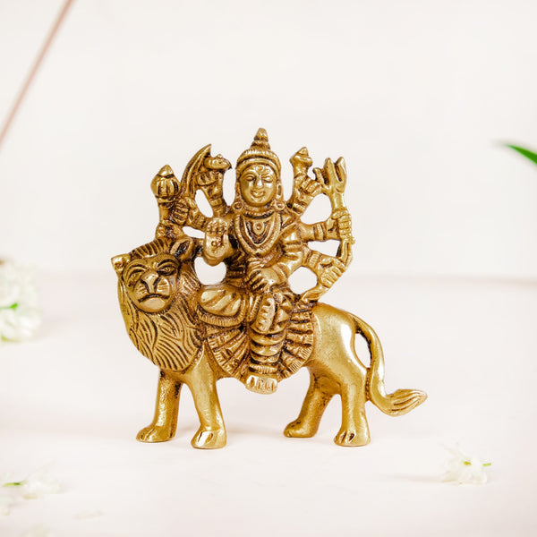 Simhavahini Goddess Durga Idol For Prayer Room 9cm