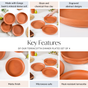 Engraved Terracotta Dinner Plates Set Of 4 - Terracotta plates, earthen plates, terracotta dinner plates