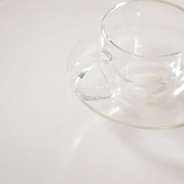 Chic Glass Cup And Saucer Set Of 4 100ml