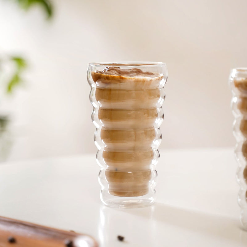 Transparent Borosilicate Drinking Glass Set Of 2 375ml