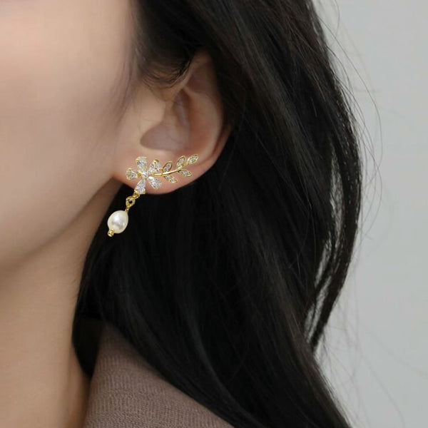 Ethereal Drop Earrings With Diamante Accents