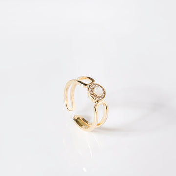 Serene Studded Gold Statement Ring
