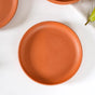 Engraved Terracotta Dinner Plates Set Of 4 - Terracotta plates, earthen plates, terracotta dinner plates