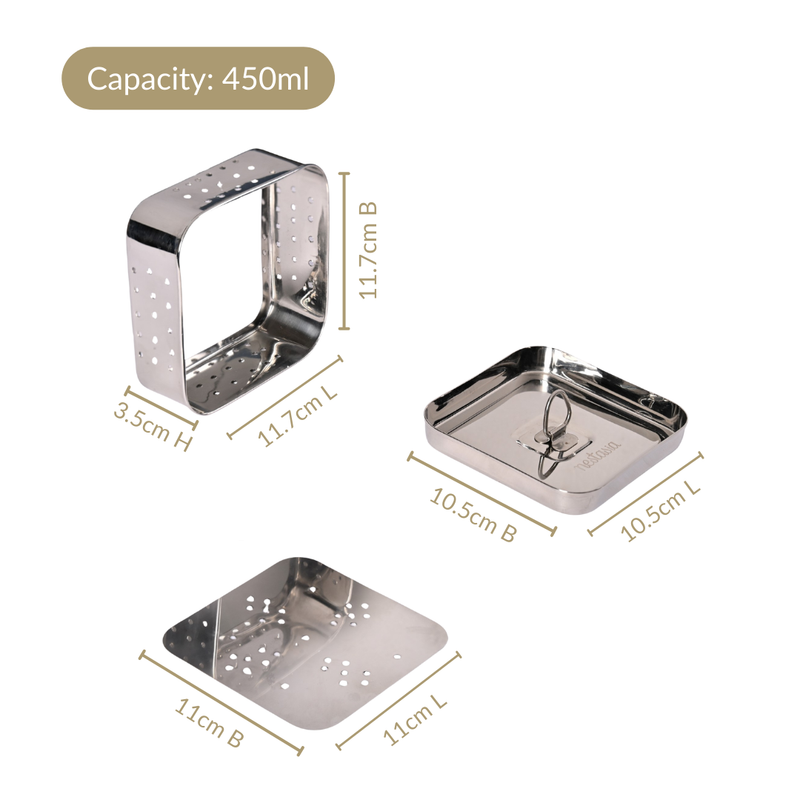 Stainless Steel Paneer Maker Mould With Press 450ml