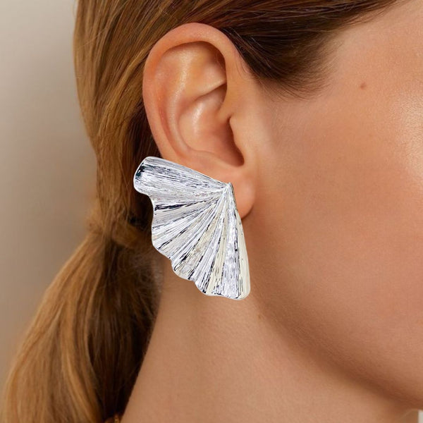 Fairy Wings Statement Earrings Silver