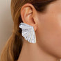 Fairy Wings Statement Earrings Silver