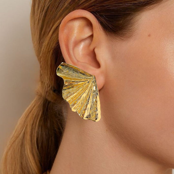 Fairy Wings Statement Earrings Gold