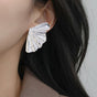 Fairy Wings Statement Earrings Silver