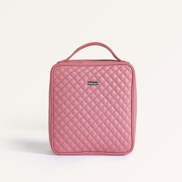 Pastel Pink Quilted Travel Organiser Kit Set Of 4