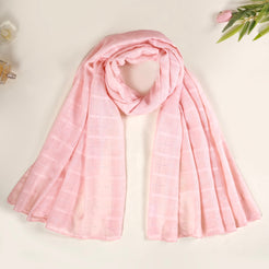 Moire Patterned Stylish Scarf For Women Pink